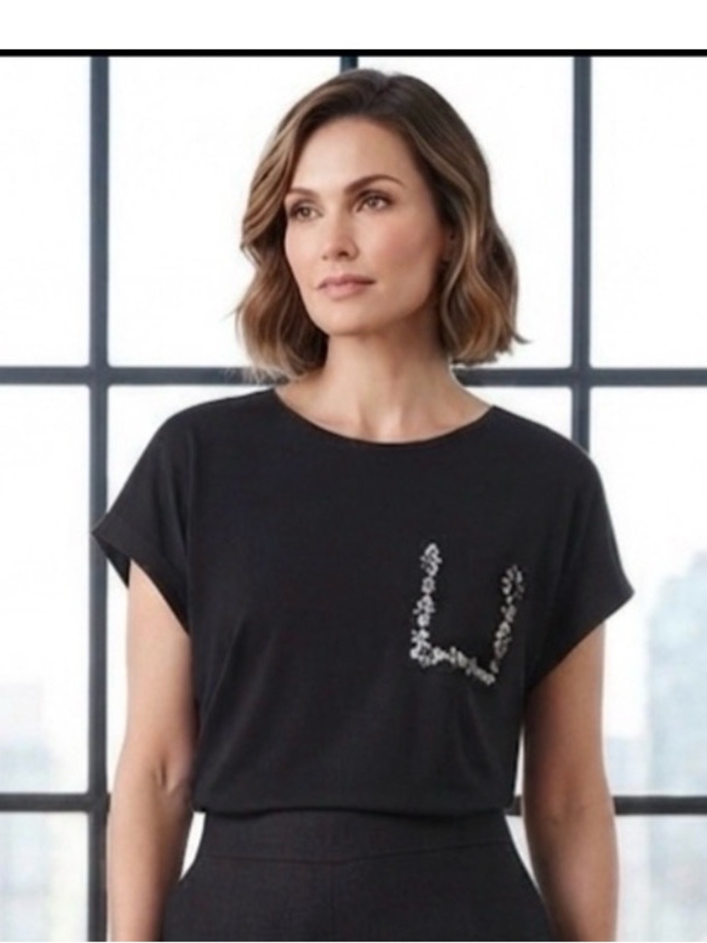Love Scarlett Black Embellished Women's Top